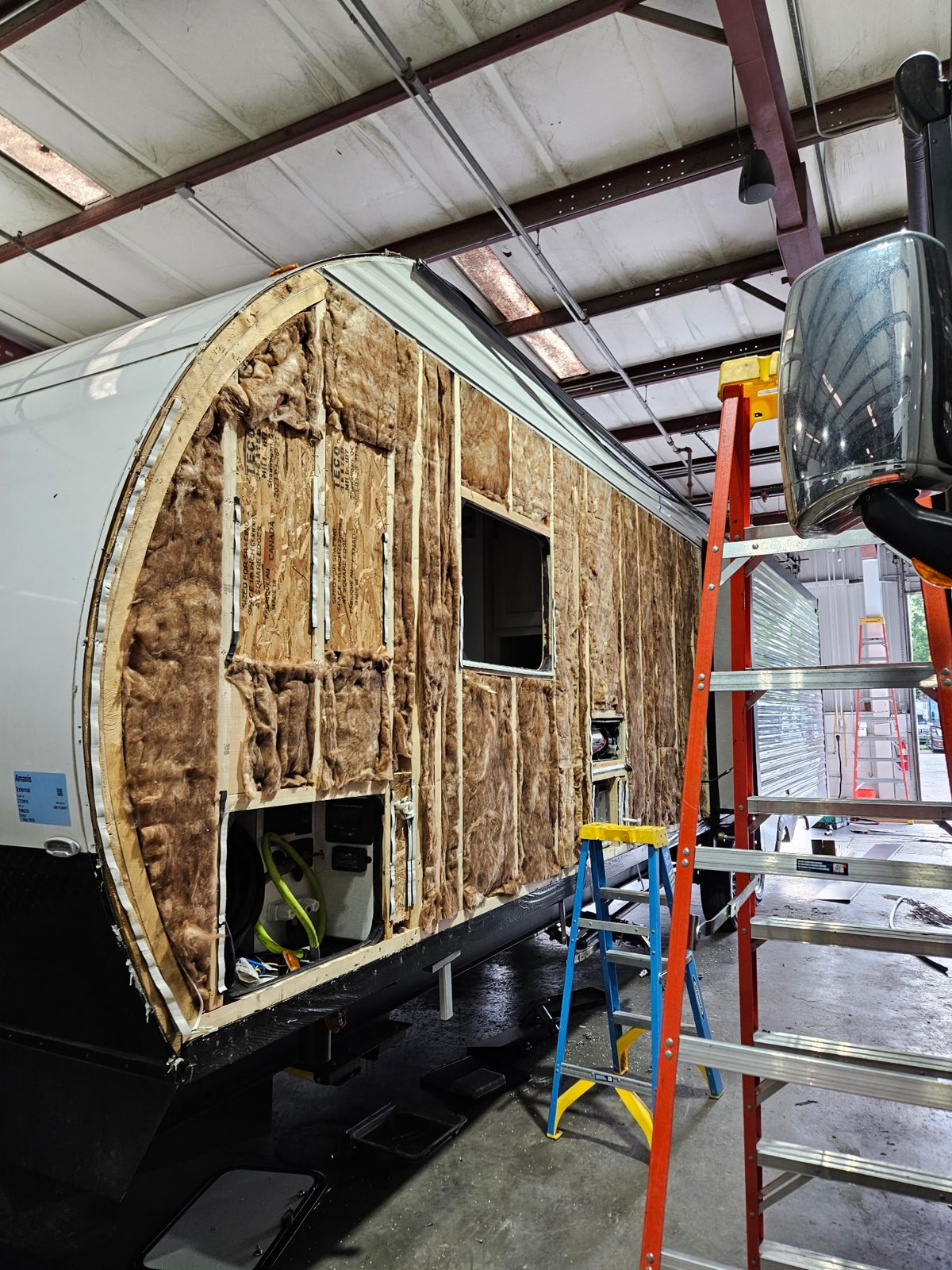RV wall restoration in progress