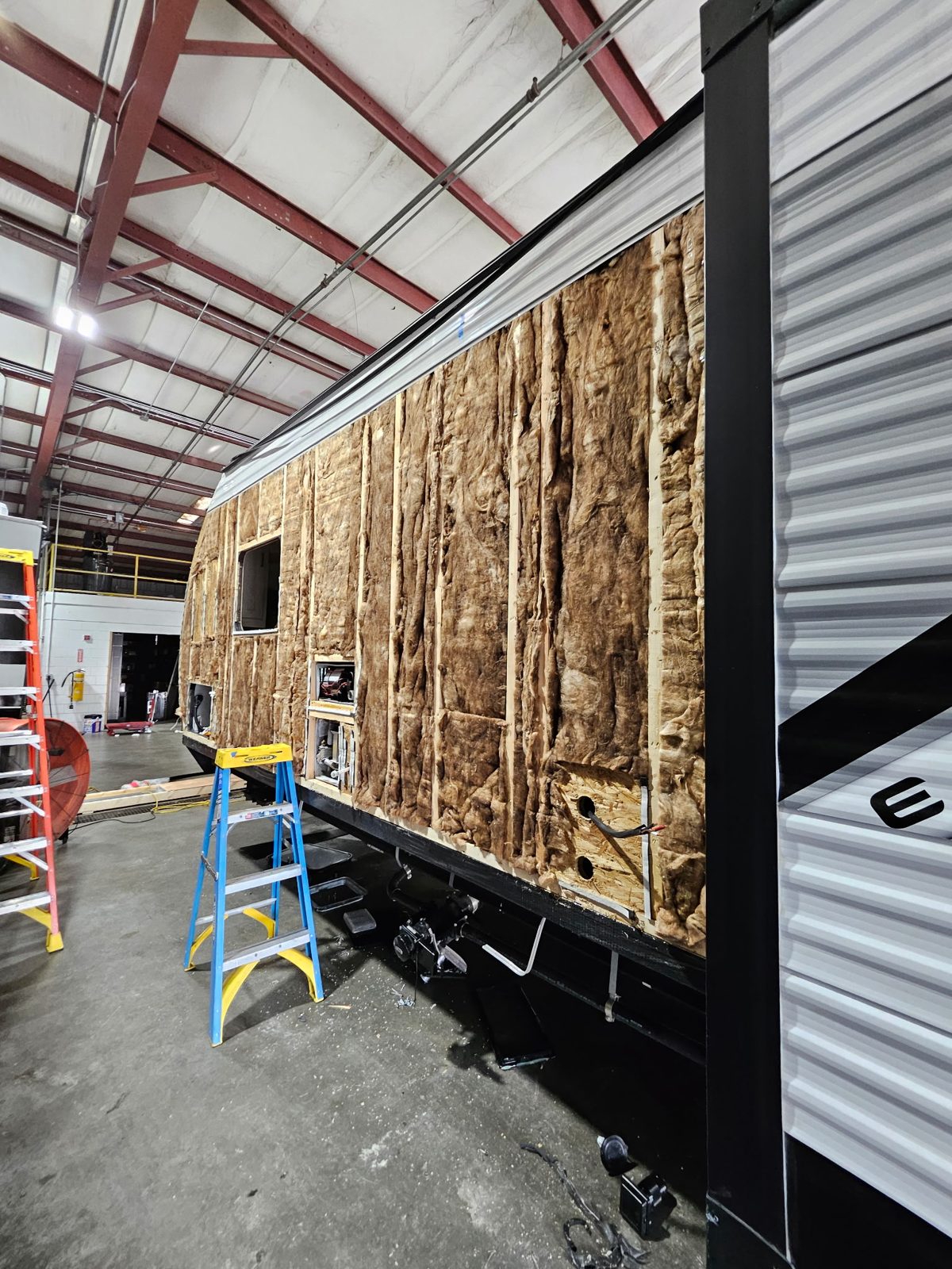RV wall insulation repair