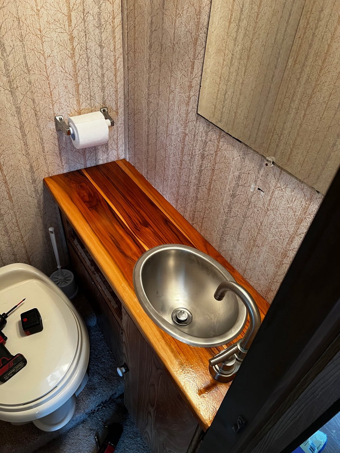 Custom RV vanity after repair